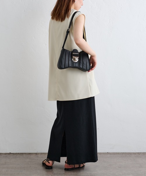 COLONY 2139（コロニートゥーワンスリーナイン）の「フェイクレザーキルティングバッグ（ショルダーバッグ・レディース・ブラック/オフホワイト・FREE）」の12枚目の写真