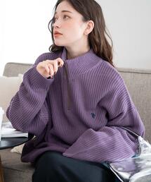 U.S. POLO ASSN. | ∴WEGO/【23年秋冬新作】U.S. POLO ASSN.別注畔編みハーフZIPニット【WEB限定】(ニット/セーター)