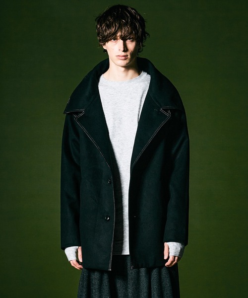 glamb（グラム）の「Spared Neck Coat / スペアードネックコート（ピーコート・メンズ・カーキ/ブラック・S/L/M）」の5枚目の写真