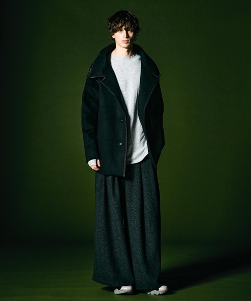 glamb（グラム）の「Spared Neck Coat / スペアードネックコート（ピーコート・メンズ・カーキ/ブラック・S/L/M）」の10枚目の写真