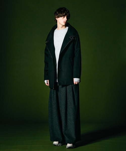 glamb（グラム）の「Spared Neck Coat / スペアードネックコート（ピーコート・メンズ・カーキ/ブラック・S/L/M）」の11枚目の写真
