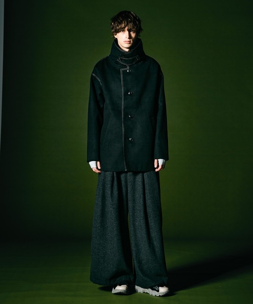 glamb（グラム）の「Spared Neck Coat / スペアードネックコート（ピーコート・メンズ・カーキ/ブラック・S/L/M）」の12枚目の写真