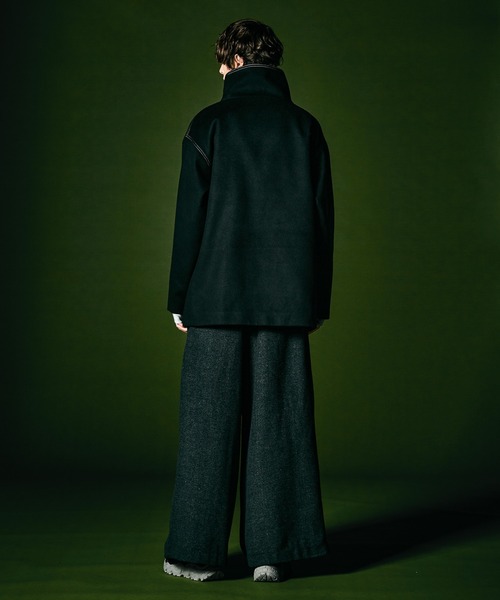 glamb（グラム）の「Spared Neck Coat / スペアードネックコート（ピーコート・メンズ・カーキ/ブラック・S/L/M）」の14枚目の写真