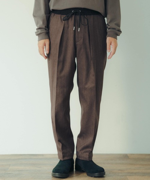 ITEMS URBANRESEARCH（アイテムズ アーバンリサーチ）の「ウエストイージーヘリンボーンテーパードパンツ（その他パンツ・メンズ・ブラック/ブラウン・LARGE/MEDIUM）」の7枚目の写真