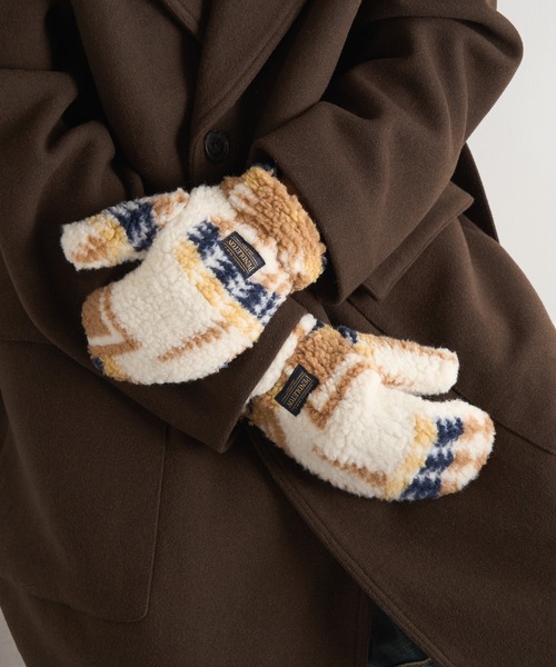 PENDLETON（ペンドルトン）の「【PENDLETON】ボアミトン手袋 /PDT-000-233019（手袋・メンズ・ブラック/ブラウン/オフホワイト/ブラウン系その他2/ホワイト系その他2/ブラック系その他2・FREE）」の3枚目の写真