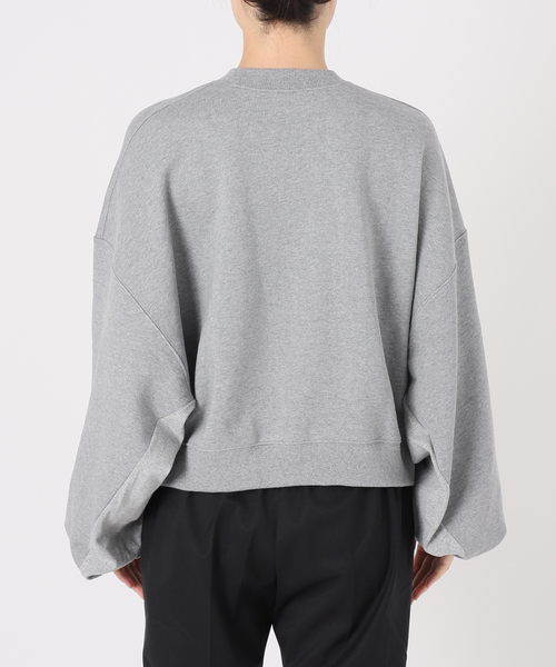 PRE_(プレ)の「【PRE_/プレ】別注cropped Big sleeve sweat Pullover(スウェット・レディース・チャコールグレー/ホワイト・FREE)」の14枚目の写真