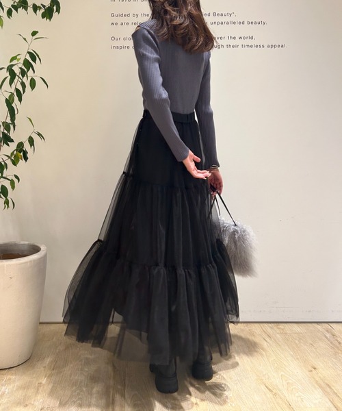 Mystrada♡チュール重ねニットワンピース【美品】 Mystrada（マイストラーダ）の「チュール重ねニットワンピース