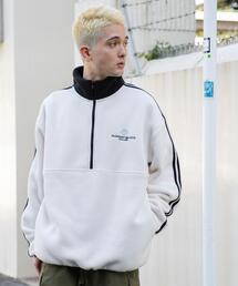 WEGO | WEGO/【23年秋冬新作】フリースワンポイントハーフZIPプルオーバー(スウェット)