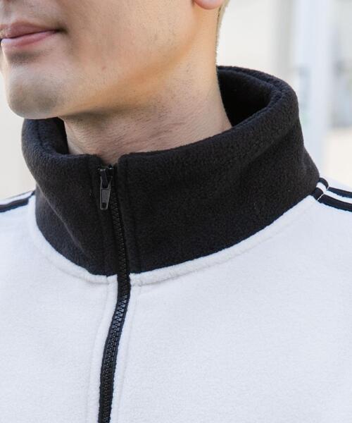 WEGO（ウィゴー）の「WEGO/フリースワンポイントハーフZIPプルオーバー（スウェット・メンズ・ブラック/オフホワイト/ネイビー・MEDIUM/LARGE）」の8枚目の写真