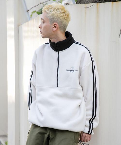 WEGO（ウィゴー）の「WEGO/フリースワンポイントハーフZIPプルオーバー（スウェット・メンズ・ブラック/オフホワイト/ネイビー・MEDIUM/LARGE）」の17枚目の写真