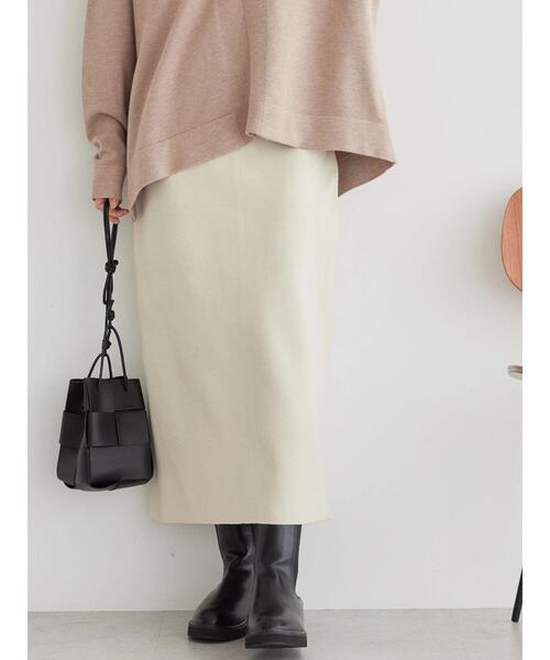 AMERICAN HOLIC（アメリカンホリック）の「総針ニットタイトスカート（スカート・レディース・杢グレー/ブラック/アイボリー・M/L/S）」の4枚目の写真