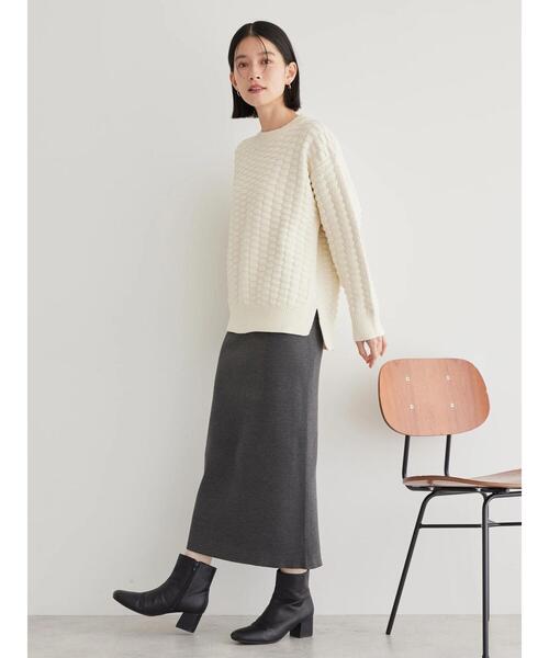 AMERICAN HOLIC（アメリカンホリック）の「総針ニットタイトスカート（スカート・レディース・杢グレー/ブラック/アイボリー・M/L/S）」の17枚目の写真