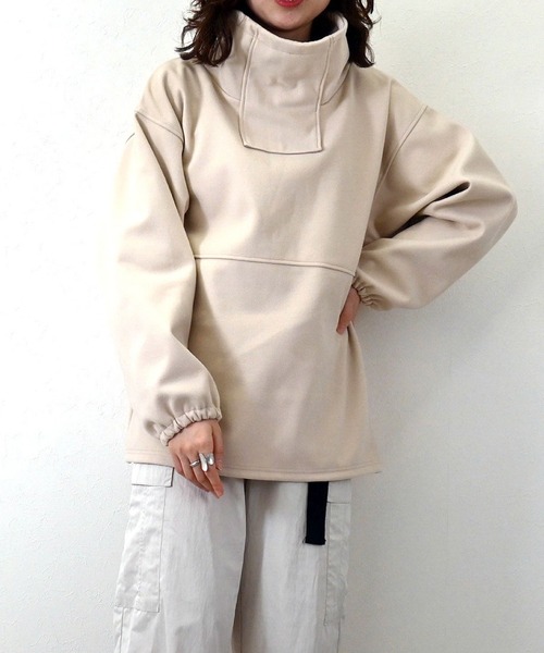 STYLEBLOCK(スタイルブロック)の「起毛カットソーハイネックプルオーバー(Tシャツ/カットソー・レディース・ブラック/ホワイト系その他/ブラウン・M)」の1枚目の写真