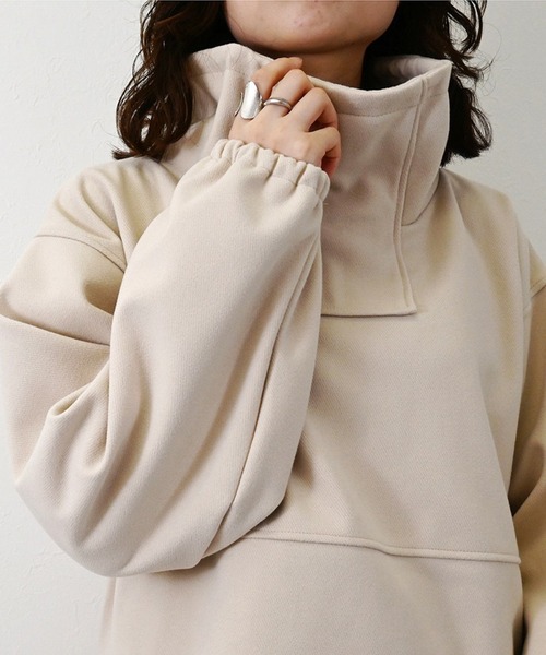 STYLEBLOCK(スタイルブロック)の「起毛カットソーハイネックプルオーバー(Tシャツ/カットソー・レディース・ブラック/ホワイト系その他/ブラウン・M)」の5枚目の写真
