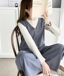 Java（ジャバ）の「《Javaジャバコラボ》一枚で上級カジュアルstyle。綿100％配色ステッチオールインワン（つなぎ/オールインワン）」