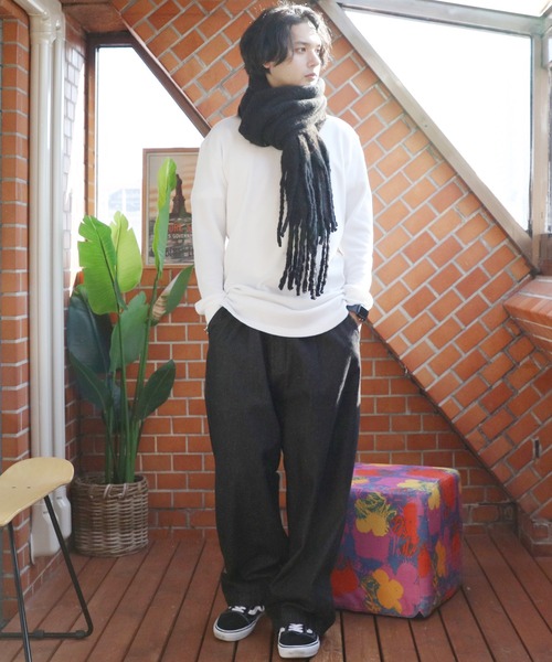 ８(eight)（エイト）の「無地ブークレマフラー（マフラー・メンズ・ライトグレー/ブラック/ベージュ/アイボリー/ブルー・FREE）」の17枚目の写真