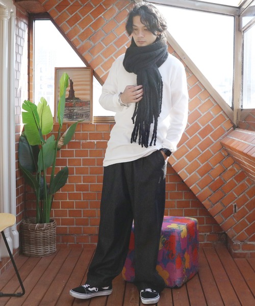 ８(eight)（エイト）の「無地ブークレマフラー（マフラー・メンズ・ライトグレー/ブラック/ベージュ/アイボリー/ブルー・FREE）」の18枚目の写真