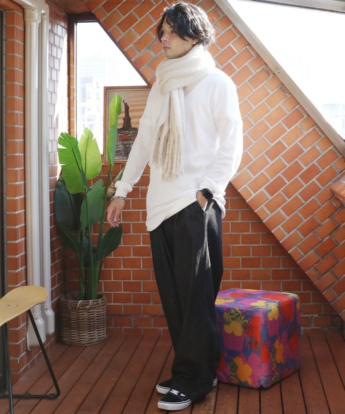 ８(eight)（エイト）の「無地ブークレマフラー（マフラー・メンズ・ライトグレー/ブラック/ベージュ/アイボリー/ブルー・FREE）」の11枚目の写真