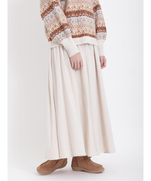 Samansa Mos2(サマンサ モスモス)の「【帯電防止】千鳥格子柄ギャザースカート(スカート・レディース・ブラック/ベージュ/イエロー・F)」の2枚目の写真