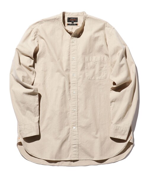 BEAMS PLUS(ビームスプラス)の「BEAMS PLUS / ガーメントダイ パナマ バンドカラー シャツ クラシックフィット(シャツ/ブラウス・メンズ・オリーブ/ミント/レッド系その他2/ブラウン系その他・L/M/S/XL)」の2枚目の写真