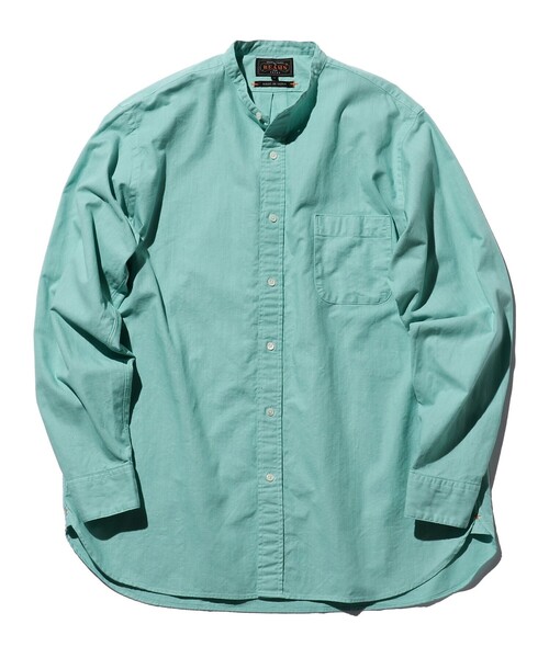 BEAMS PLUS(ビームスプラス)の「BEAMS PLUS / ガーメントダイ パナマ バンドカラー シャツ クラシックフィット(シャツ/ブラウス・メンズ・オリーブ/ミント/レッド系その他2/ブラウン系その他・L/M/S/XL)」の1枚目の写真