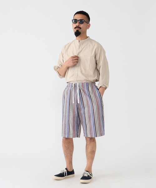 BEAMS PLUS(ビームスプラス)の「BEAMS PLUS / ガーメントダイ パナマ バンドカラー シャツ クラシックフィット(シャツ/ブラウス・メンズ・オリーブ/ミント/レッド系その他2/ブラウン系その他・L/M/S/XL)」の6枚目の写真