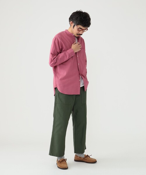 BEAMS PLUS(ビームスプラス)の「BEAMS PLUS / ガーメントダイ パナマ バンドカラー シャツ クラシックフィット(シャツ/ブラウス・メンズ・オリーブ/ミント/レッド系その他2/ブラウン系その他・L/M/S/XL)」の8枚目の写真