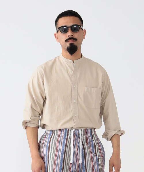 BEAMS PLUS(ビームスプラス)の「BEAMS PLUS / ガーメントダイ パナマ バンドカラー シャツ クラシックフィット(シャツ/ブラウス・メンズ・オリーブ/ミント/レッド系その他2/ブラウン系その他・L/M/S/XL)」の9枚目の写真