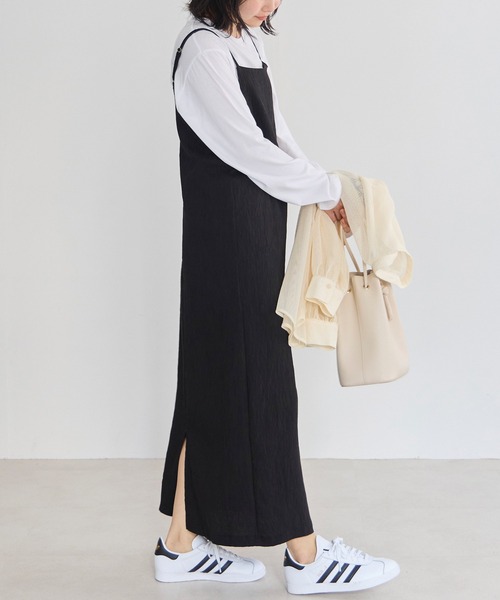 LAVEANGE(ラビアンジェ)の「楊柳カットソーキャミワンピース(ワンピース・レディース・オフホワイト/ブラウン/ブラック・4L/3L/LL/L/M)」の18枚目の写真