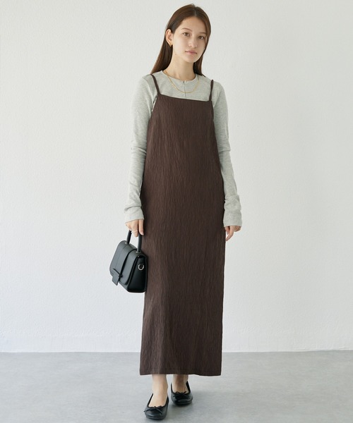 LAVEANGE(ラビアンジェ)の「楊柳カットソーキャミワンピース(ワンピース・レディース・オフホワイト/ブラウン/ブラック・4L/3L/LL/L/M)」の22枚目の写真