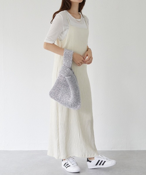 LAVEANGE(ラビアンジェ)の「楊柳カットソーキャミワンピース(ワンピース・レディース・オフホワイト/ブラウン/ブラック・4L/3L/LL/L/M)」の6枚目の写真