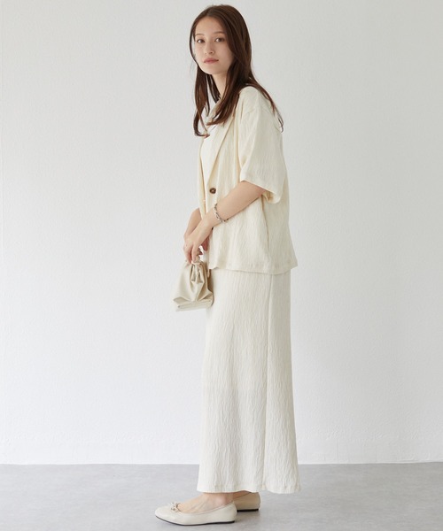 LAVEANGE(ラビアンジェ)の「楊柳カットソーキャミワンピース(ワンピース・レディース・オフホワイト/ブラウン/ブラック・4L/3L/LL/L/M)」の12枚目の写真