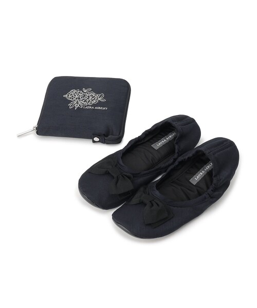 【トートバッグ付き収納ケース】アデリーン柄 ルームシューズ（ルームシューズ/スリッパ）｜LAURA ASHLEY（ローラアシュレイ）