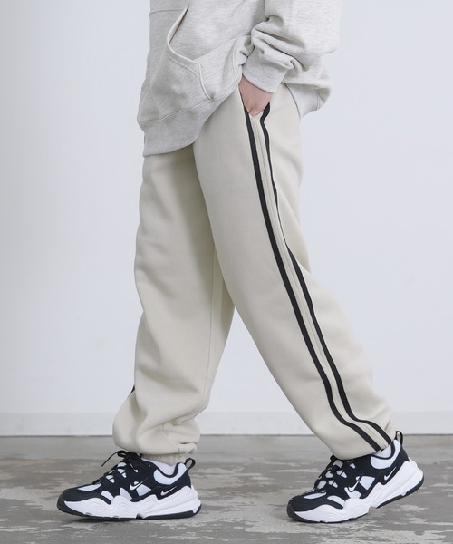 improves(インプローブス)の「裏起毛 ライン リブパンツ(スウェットパンツ・メンズ・ブラック/チャコール/パープル/オートミール/グレー/グレイッシュベージュ・MEDIUM/X-LARGE/LARGE)」の5枚目の写真