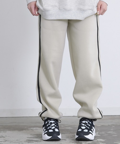 improves(インプローブス)の「裏起毛 ライン リブパンツ(スウェットパンツ・メンズ・ブラック/チャコール/パープル/オートミール/グレー/グレイッシュベージュ・MEDIUM/X-LARGE/LARGE)」の12枚目の写真