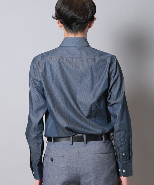 CROWDED CLOSET（クラウデッドクローゼット）の「コットンピンドットビジネスシャツ（シャツ/ブラウス・メンズ・ブラウン/ネイビー・01/04/02/03）」の4枚目の写真