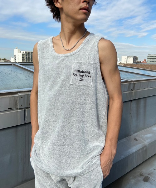 BILLABONG(ビラボン)の「BILLABONG/ビラボン タンクトップ バックプリント パイル セットアップ対応 BE011-352(タンクトップ・メンズ・グレー×ホワイト/オフホワイト/グレー・L/M)」の2枚目の写真