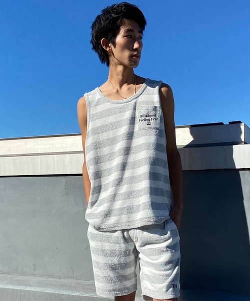 BILLABONG(ビラボン)の「BILLABONG/ビラボン タンクトップ バックプリント パイル セットアップ対応 BE011-352(タンクトップ・メンズ・グレー×ホワイト/オフホワイト/グレー・L/M)」の10枚目の写真