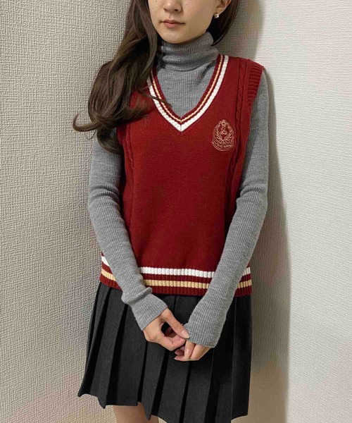★人気★【ROYNINE】★ハウンドトゥース Vネックニットベス.ト★ ROYNINE - 海外通販のBUYMA