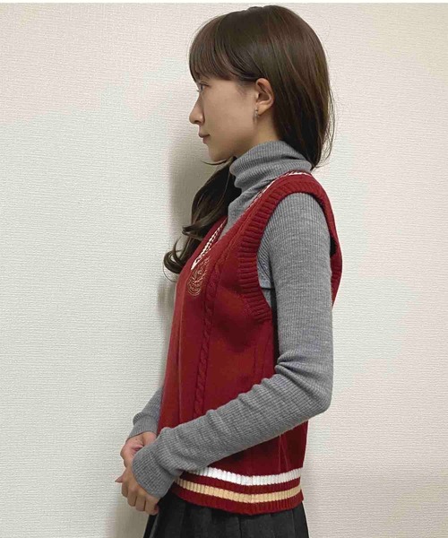 値下げ中‼️CLANE グレー ニットベスト Vネック size2 Aletta vita ベスト Vネック ノーカラー レイヤード カジュアル