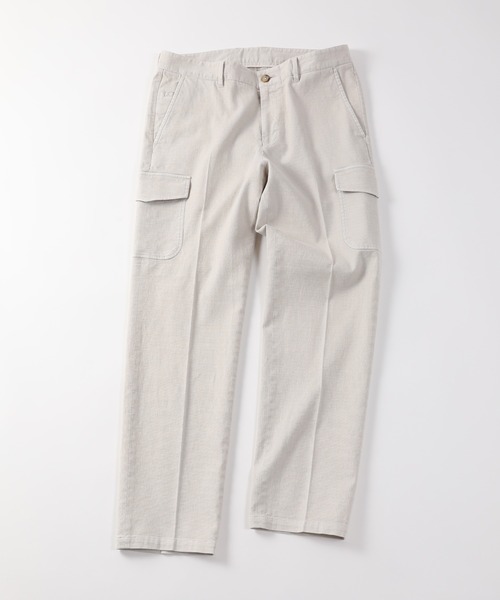 MEN'S BIGI(メンズビギ)の「コットンリネンストレッチカーゴパンツ(カーゴパンツ・メンズ・ワイン/ブラック/ベージュ・01/02/03/04)」の1枚目の写真