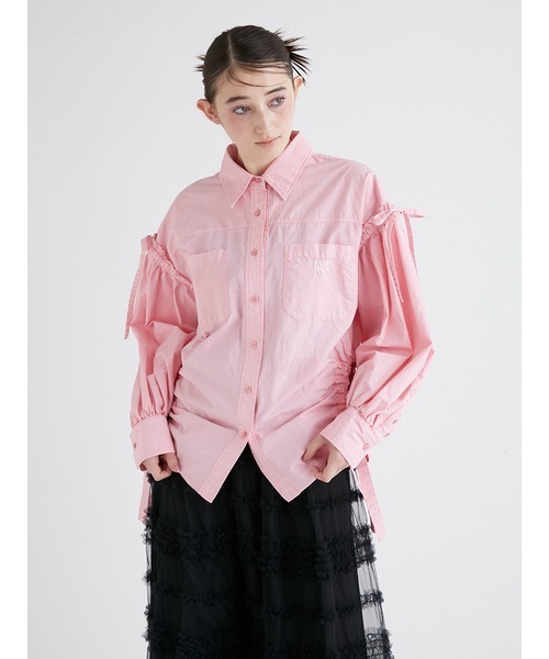 FURFUR（ファーファー）の「ロゴ刺繍ドロストカラーシャツ