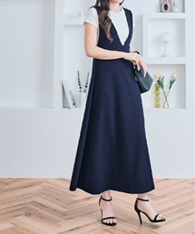 「mochiz」全方向 ストレッチ フレア ジャンパー スカート ジャンスカ
