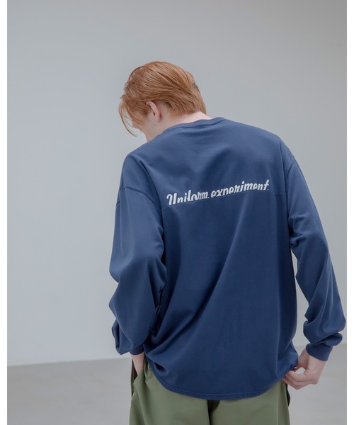 uniform experiment（ユニフォームエクスペリメント）の「L/S BAGGY FOOTBALL TEE（Tシャツ/カットソー・メンズ・ブラック/ネイビー/ホワイト・1/2/3/4）」の10枚目の写真
