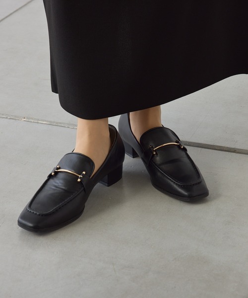 PUAL CE CIN（ピュアルセシン）の「スクエアトゥ ビットローファー（ローファー・レディース・ブラック/オフホワイト・S/M/L）」の13枚目の写真