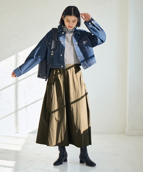 ROPE' PICNIC（ロペピクニック）の「ナイロンギャザーポケットスカート（スカート・レディース・オフホワイト/ブラック/カーキ・38）」の14枚目の写真