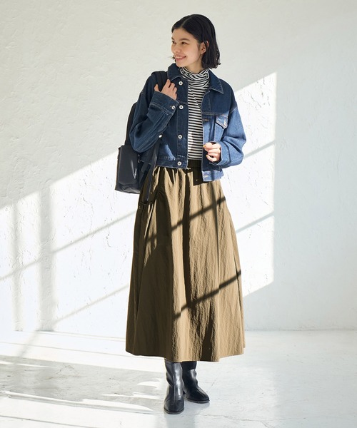 ROPE' PICNIC（ロペピクニック）の「ナイロンギャザーポケットスカート（スカート・レディース・オフホワイト/ブラック/カーキ・38）」の15枚目の写真