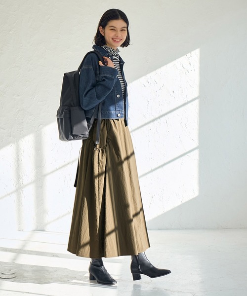 ROPE' PICNIC（ロペピクニック）の「ナイロンギャザーポケットスカート（スカート・レディース・オフホワイト/ブラック/カーキ・38）」の16枚目の写真