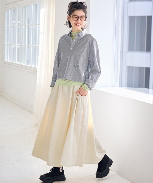 ROPE' PICNIC（ロペピクニック）の「ナイロンギャザーポケットスカート（スカート・レディース・オフホワイト/ブラック/カーキ・38）」の20枚目の写真