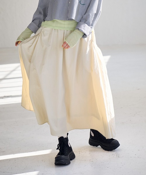 ROPE' PICNIC（ロペピクニック）の「ナイロンギャザーポケットスカート（スカート・レディース・オフホワイト/ブラック/カーキ・38）」の22枚目の写真